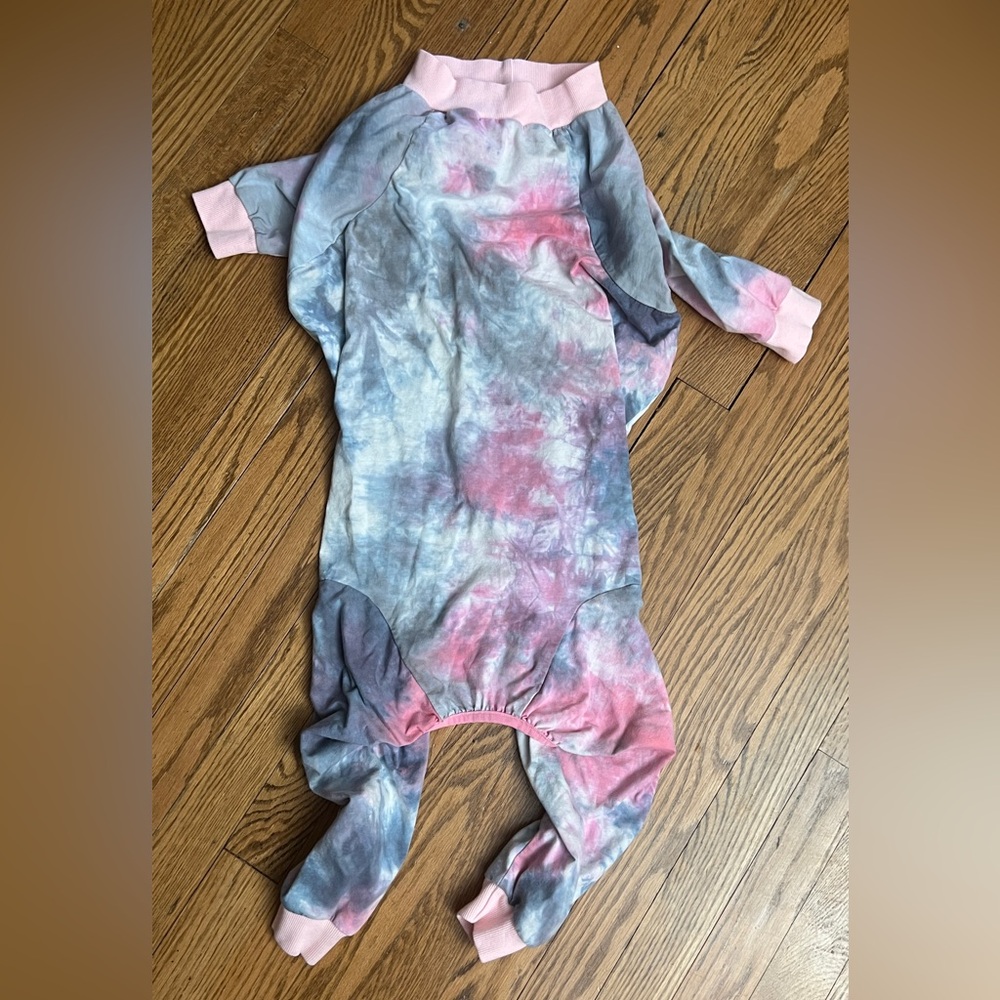 Tie Dye Dog Pajamas / Recovery Suit Pink Gray 3XL Full Body Pet Onesie